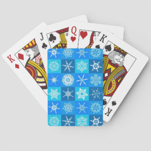 Muster für blaue Schneeflocken Spielkarten