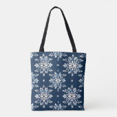 Muster für blaue Schneeflocken Tasche (Rückseite)