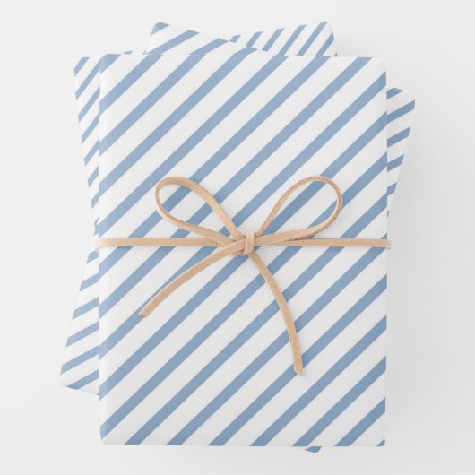 Muster für blaue Streifen Geschenkpapier Set (Beispiel)