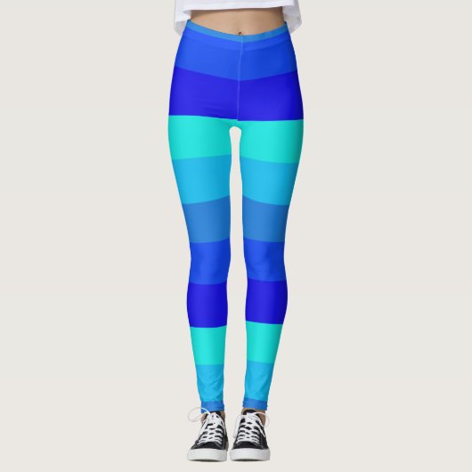 Muster für blaue Streifen Leggings (Vorderseite)