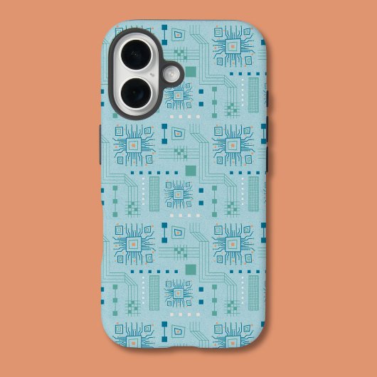 Muster für blaue und Aquamarine Schaltkreise Case-Mate iPhone Hülle