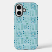 Muster für blaue und Aquamarine Schaltkreise Case-Mate iPhone Hülle (Rückseite)