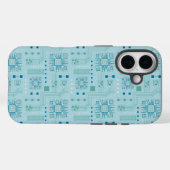 Muster für blaue und Aquamarine Schaltkreise Case-Mate iPhone Hülle (Rückseite (Horizontal))