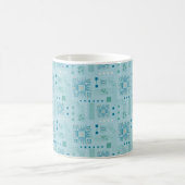 Muster für blaue und Aquamarine Schaltkreise Kaffeetasse (Mittel)