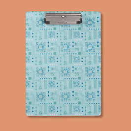 Muster für blaue und Aquamarine Schaltkreise Klemmbrett