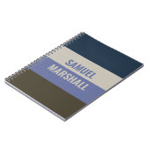 Muster für blaue und braune Streifen Notizblock (Linke Seite)