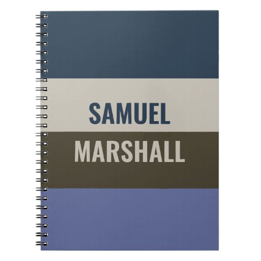 Muster für blaue und braune Streifen Notizblock (Vorderseite)