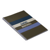 Muster für blaue und braune Streifen Notizblock (Rechte Seite)