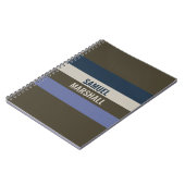 Muster für blaue und braune Streifen Notizblock (Linke Seite)