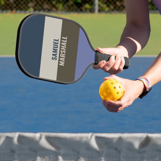 Muster für blaue und braune Streifen Pickleball Schläger (InSitu)