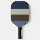 Muster für blaue und braune Streifen Pickleball Schläger (Rückseite)