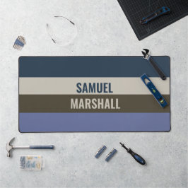 Muster für blaue und braune Streifen Schreibtischunterlage