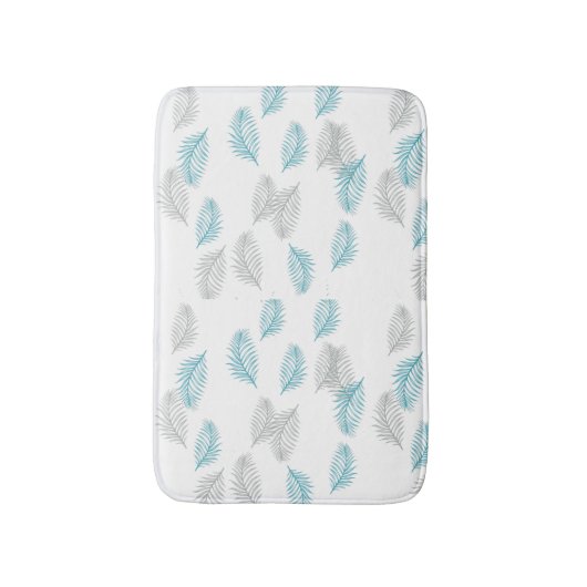 Muster für blaue und graue Blätter Badematte (Vorderseite Vertikal)
