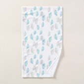 Muster für blaue und graue Blätter Badhandtuch Set (Handtuch)