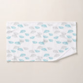 Muster für blaue und graue Blätter Badhandtuch Set (Handtuch)