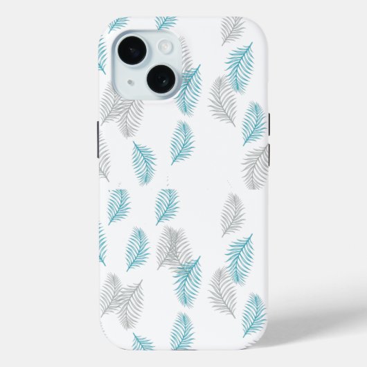 Muster für blaue und graue Blätter Case-Mate iPhone Hülle (Rückseite)