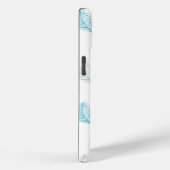 Muster für blaue und graue Blätter Case-Mate iPhone Hülle (Rückseite / Rechts)