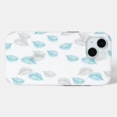 Muster für blaue und graue Blätter Case-Mate iPhone Hülle (Rückseite (Horizontal))