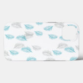 Muster für blaue und graue Blätter Case-Mate iPhone Hülle (Rückseite (Horizontal))