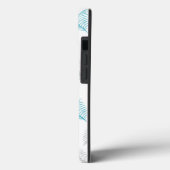 Muster für blaue und graue Blätter Case-Mate iPhone Hülle (Rückseite / Links)