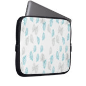 Muster für blaue und graue Blätter Laptopschutzhülle (Vorne Rechts)