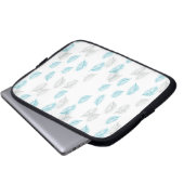 Muster für blaue und graue Blätter Laptopschutzhülle (Vorne Knopf)