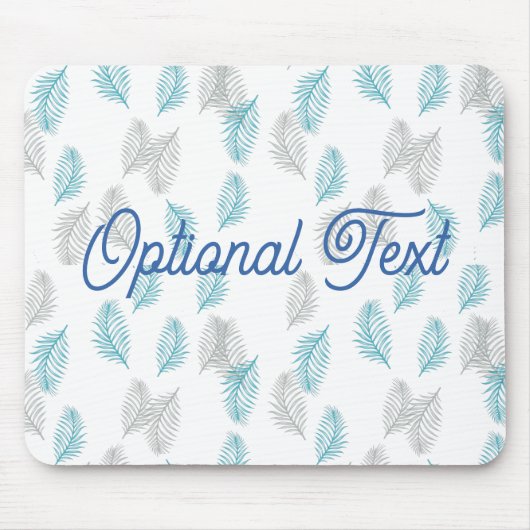 Muster für blaue und graue Blätter Mousepad (Vorne)