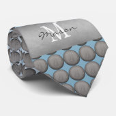 Muster für blaue und graue Polka-Dots Krawatte (Gerollt)