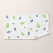 Muster für blaue und grüne Blätter Badhandtuch Set (Handtuch)