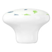 Muster für blaue und grüne Blätter Keramikknauf (Seitenansicht)