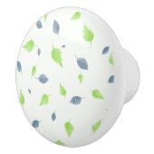 Muster für blaue und grüne Blätter Keramikknauf (Rechts)