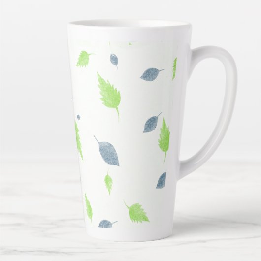 Muster für blaue und grüne Blätter Milchtasse (Rechts)
