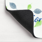 Muster für blaue und grüne Blätter Mousepad (Ecke)