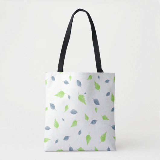 Muster für blaue und grüne Blätter Tasche (Vorderseite)