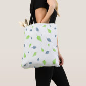 Muster für blaue und grüne Blätter Tasche (Von Nahem)