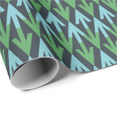 Muster für blaue und grüne Pfeil Geschenkpapier (Rolleneckpunkt)