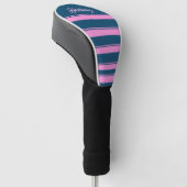 Muster für blaue und rosa Streifen Personalisiert Golf Headcover (angewinkelt)