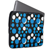 Muster für blaue und weiße Kreise Laptopschutzhülle (Vorne Rechts)