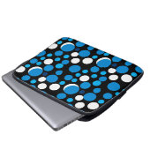 Muster für blaue und weiße Kreise Laptopschutzhülle (Vorne Knopf)