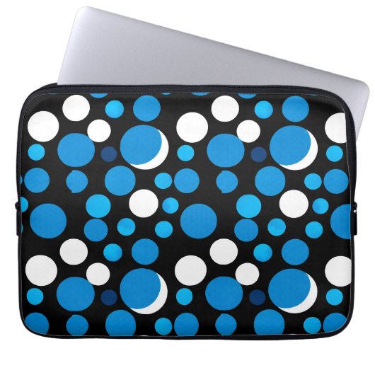 Muster für blaue und weiße Kreise Laptopschutzhülle (Vorderseite)