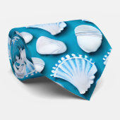 Muster für blaue und weiße Ozeane Krawatte (Gerollt)