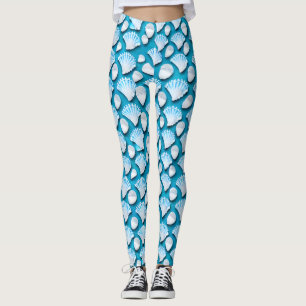Muster für blaue und weiße Ozeane Leggings