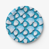 Muster für blaue und weiße Ozeane Pappteller (Vorderseite)