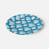 Muster für blaue und weiße Ozeane Pappteller (Schrägansicht)