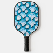Muster für blaue und weiße Ozeane Pickleball Schläger (Vorderseite)