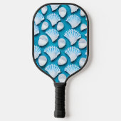 Muster für blaue und weiße Ozeane Pickleball Schläger (Rückseite)