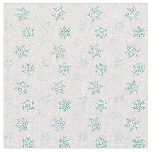Muster für blaue und weiße Schneeflocken Stoff (Nahaufnahme)