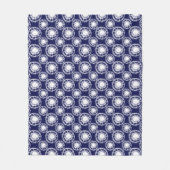 Muster für blaue und weiße Shibori-Kreise Fleecedecke (Vorderseite)