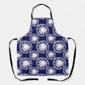 Muster für blaue und weiße Shibori-Kreise Schürze (Vorderseite)