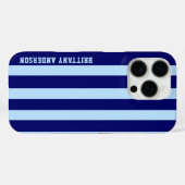 Muster für blaue und weiße Streifen Personalisiert Case-Mate iPhone Hülle (Rückseite (Horizontal))